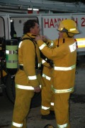 BA Crews prepare at a Cold Store fire