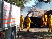 Stewarts Range work to extinguish a shed fire