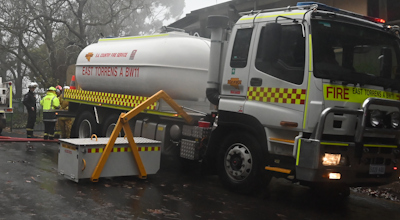 An Appliance mounted Crane for moving a floating collar dam