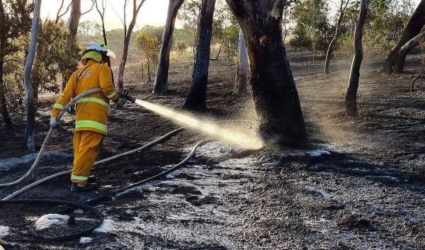 Bushfire foam in use