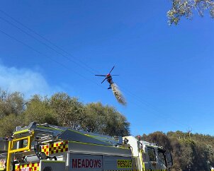 Grass and scrub fire, Bull Creek from Meadows CFS