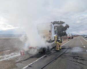 Truck fire, Miranda from Stirling North CFS