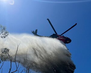 Grass fire, Panorama from Belair CFS