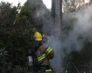 Meter box fire, Basket Range from Pip McGowan, CFS Promotions Unit
