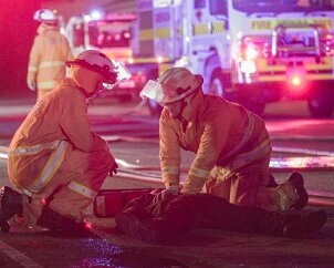 Structure fire training, State Training Centre from Kersbrook CFS