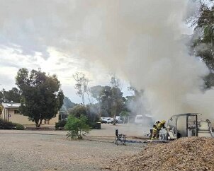 Caravan fire, Gladstone from Gladstone CFS