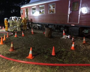 Crash exercise with Steamranger from Strathalbyn CFS