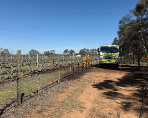 Grass fire, Angas Plains from Langhorne Creek CFS