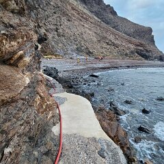 Grass and seaweed fire, Second Valley from Rapid Bay CFS