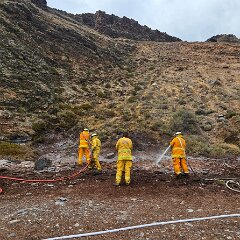 Grass and seaweed fire, Second Valley from Rapid Bay CFS