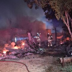 Shed and camper fire, Hartley from Strathalbyn CFS