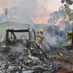 Shed and camper fire, Hartley from Strathalbyn CFS