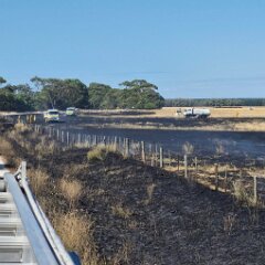 Grass fire, Dismal Swamp from Wandilo CFS