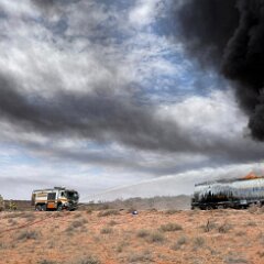 Diesel Tanker fire, Roxby Downs from Roxby Downs CFS