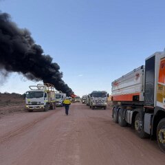 Diesel Tanker fire, Roxby Downs from Roxby Downs CFS