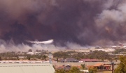 A fire bomber works over Port Lincoln