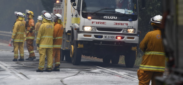 Firefighters at a bushfire