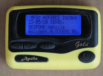 A typical pager message
